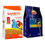 Kit Ração Calopsita Ringneck Bambito Extrusado Mix 5kg
