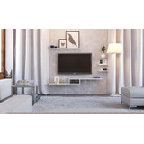 Kit Rack Suspenso Não Painel Nicho Sala Moderno Branco