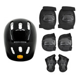 Kit Radical Plus Infantil Preto Proteção Para Andar De Skate