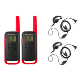 Kit Radio Motorola Talkabout T210 + Fone Headset P1 Com Ptt