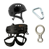 Kit Rapel R48e Cadeirinha Mosquetão Freio 8 E Capacete Cts