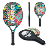 Kit Raquete Beach Tennis Fibra Carbono