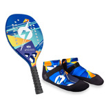 Kit Raquete Beach Tennis Lightning Bolt 3k Carbon + Meia