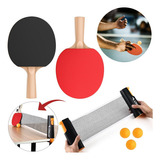 Kit Raquete De Ping Pong + Rede Retrátil Atrio