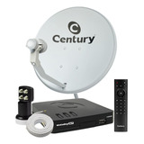 Kit Receptor Digital Century Midiabox Antena Lnbf Quad Cabo