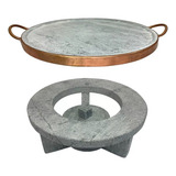 Kit Rechaud Fogareiro C/ Grelha Chapa Pedra Sabão Buffet