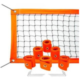 Kit Recreação - Rede Vôlei 5m 4 Faixas Laranja + Marcação 