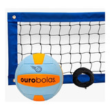 Kit Recreação-rede De Vôlei 5,00m 4 Faixas Azul+bola +cordão