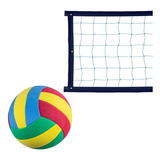 Kit Rede De Vôlei 6 Metros Azul + Bola