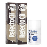 Kit Refectocil 2 Tinta + 1 Oxidante N.3 Castanho Natural