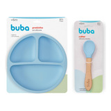 Kit Refeição Buba 100% Silicone Pratinho E Colherzinha