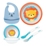 Kit Refeição Com Prato Bowl Babador E Colher Infantil Buba