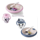 Kit Refeição Infântil Mickey E Minnie Prato Térmico E Copo