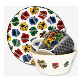 Kit Refeição Stitch Cerâmica Prato + Bowl + Caneca 3 Peças Cor Harry Potter Hogwarts