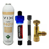 Kit Refil Gas R401a 750g + Valvula Refil 1/4 +tapa Fugas 8ml
