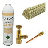 Kit Refil Gas R401a 750g+valvula Refil+solda+valv. Schrader
