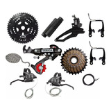 Kit Relação 21 Marchas Bicicleta Rapid Fire + Freio Vbrake P