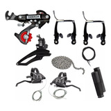Kit Relação 21 Marchas Bicicleta Rapid Fire + Freio Vbrake