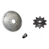 Kit Relação Coroa 44 Dentes Pinhão Bicicleta Motorizada 80cc