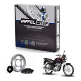 Kit Relação Moto Fan 125 2009 A 2013 Top Com Retentor Riffel