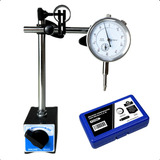 Kit Relógio Comparador Com Base Magnetica