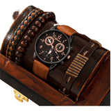 Kit Relógio Luxo Com 3 Pulseiras Top De Linha, Box De Brinde