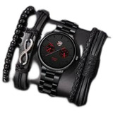 Kit Relógio Luxo Com 4 Pulseiras Top De Linha, Box De Brinde