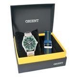 Kit Relógio Orient Masculino Aço Solar Mbss1453 Brinde 