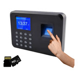 Kit Relógio Ponto Biométrico Digital Pt + Cartão Sd32gb + Ad