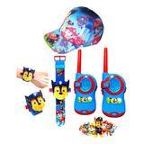 Kit Relógio Projetor + Walkie - Talkies + Boné Infantil