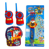 Kit Relógio +walkie Talkie+ Boné Patrulha Brinquedo Infantil