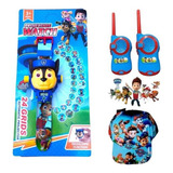 Kit Relógio +walkie Talkie+ Boné Patrulha Brinquedo Infantil