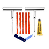 Kit Remendo Metal Reparo Macarrão Pneu Carro Moto Sem Câmara