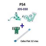 Kit Reparo Controle Ps4 Placa Usb Jds 030 + Flat + Película