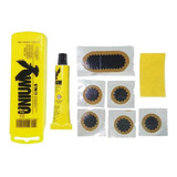 Kit Reparo Pneu Bike 6 Remendo Lixa Estojo Cola Unium