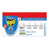 Kit Repelente Elétrico Raid Tomada Líquido 45 Noite 6 Refis