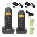 Kit Residencial Telefone Fixo Sem Fio Com Ramal Adicional