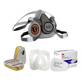 Kit Respirador 3m 6200 Mascara C/ Filtro Retentor Pré-filtro