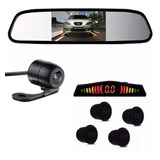 Kit Retrovisor Lcd C/ Camera + Sensor De Estacionamento Re
