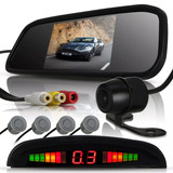 Kit Retrovisor Lcd C/ Camera + Sensor De Estacionamento Re