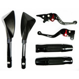 Kit Retrovisor Tomok + Manete + Manopla Com Peso Cb 300r