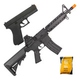 Kit Rifle M4a1 Pistola V307 Spring 6mm Rossi Airsoft Vigor