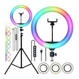 Kit Ring Light Tripé 10 Pol Iluminador Selfie Vídeos Make