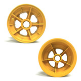 Kit Roda Dianteira E Traseira Amarela Walk Machine Original