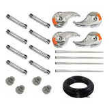 Kit Rodoar 4 Calota + 8 Mola + 4 Cano + 4 Porca + Mangueira