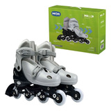 Kit Roller Infantil Cor Cinza Tamanho M 34 Aos 37 Ajustáveis