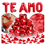 Kit Romantico Surpresa Namorados 200 Pétala 5 Balão + Te Amo