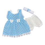 Kit Roupa Baby Alive Roupinhas Para Boneca Azul Coração