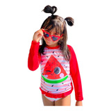 Kit Roupa Banho Infantil Sunga + Blusa Térmica Proteção Uv50