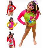 Kit Roupa Banho Infantil Sunga + Blusa Térmica Proteção Uv50